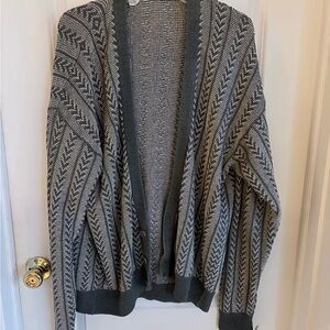 Vintage Giorgio Armani Dark Gray/Green and Cream sweater